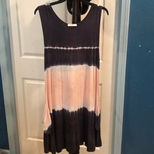 Tres Bien blue and pink tyedye dress